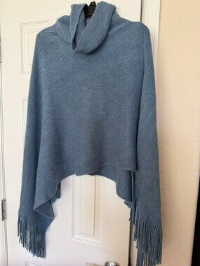 Chicos Blue Knit Poncho
